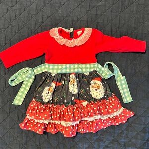 Christmas Santa Kids Dress size 2T/3T. EUC.     20 inches length